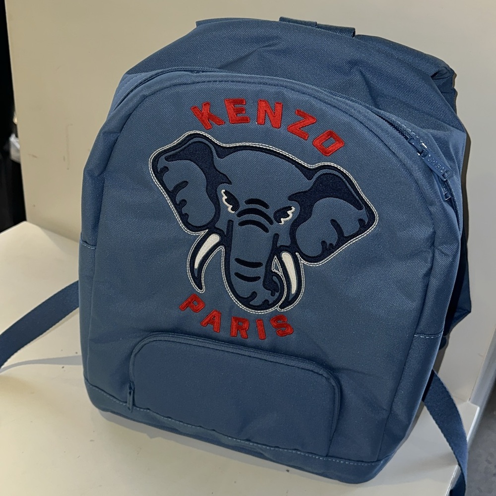Kenzo Paris Blue Backpack with Elephant Design